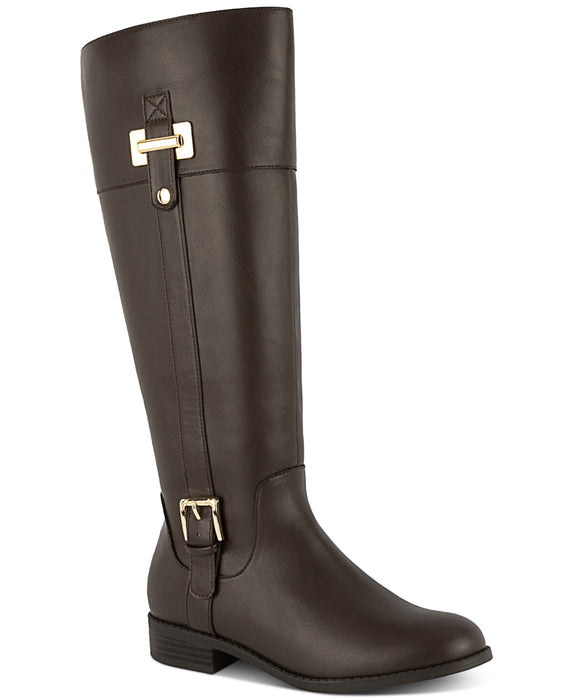 Karen Scott Women's Edenn Buckled Wide-Calf Riding Boots, Created for Macy's Women's Shoes