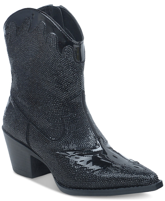 Wild Pair Womens' Lourdez Embellished Cowboy Booties