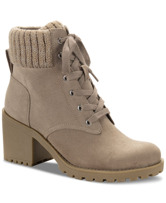 Sun + Stone Romina Lace-up Hiker Booties, Created for Macy's - Mushroom Micro