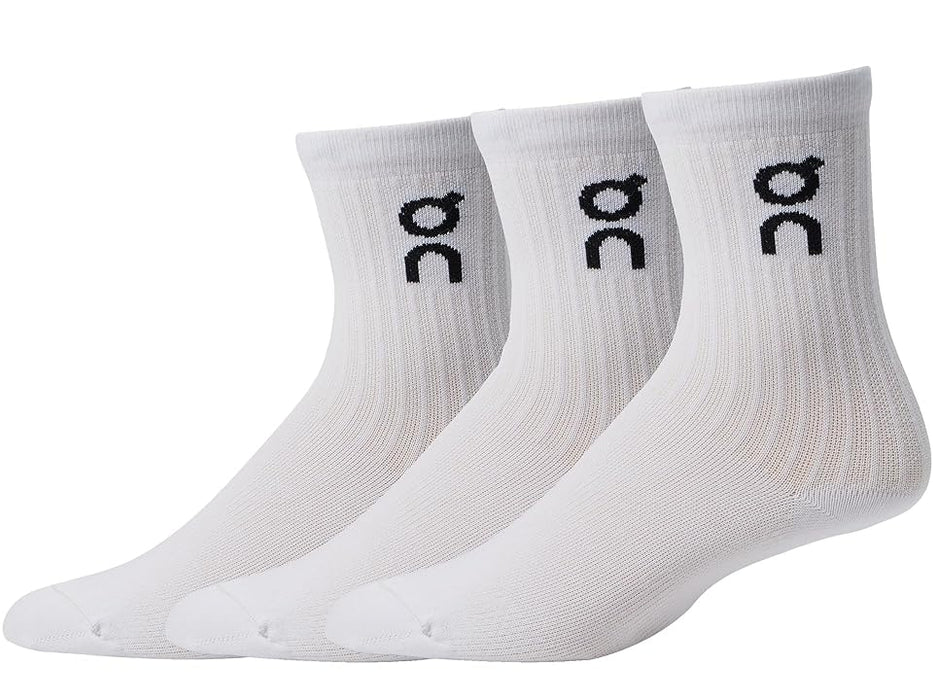 On Unisex Logo Sock 3-Pack,White Medium