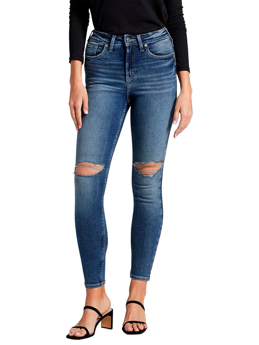 Silver Jeans Womens Infinite Fit High Rise Skinny Jeans 29