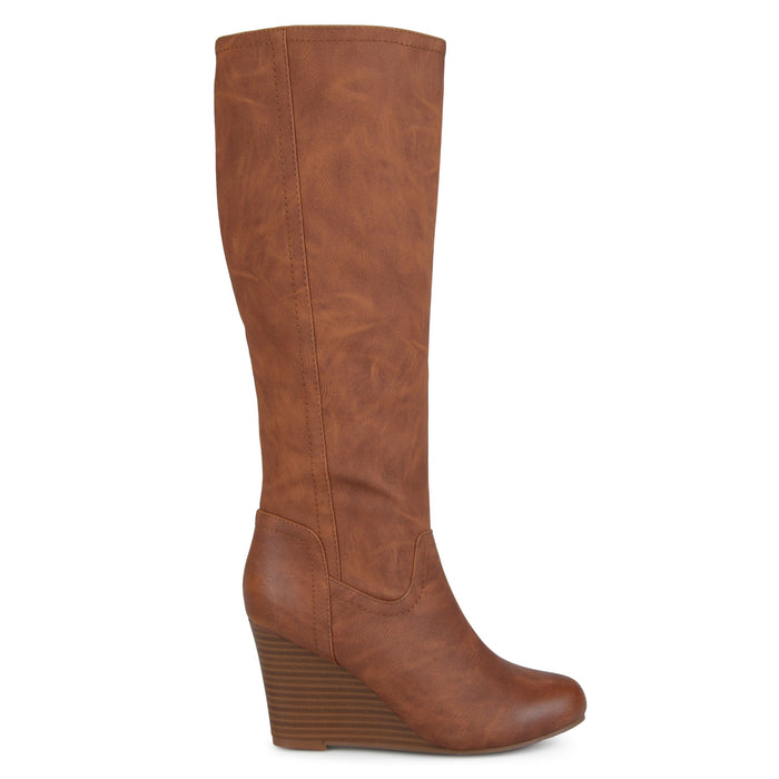 Journee Langly Womens' Round Toe Wedge Boots