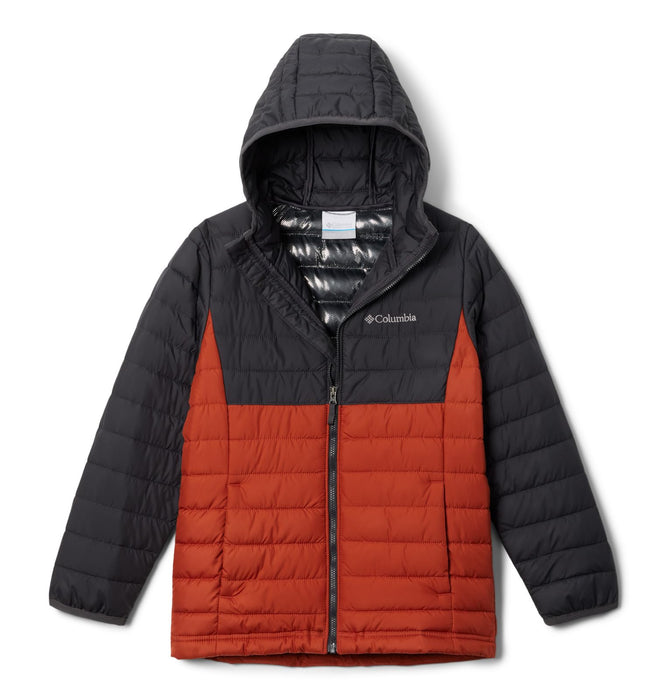 Columbia Baby Boys Powder Lite? Hooded Jacket (Toddler) Warp Red/Shark 2 Toddler