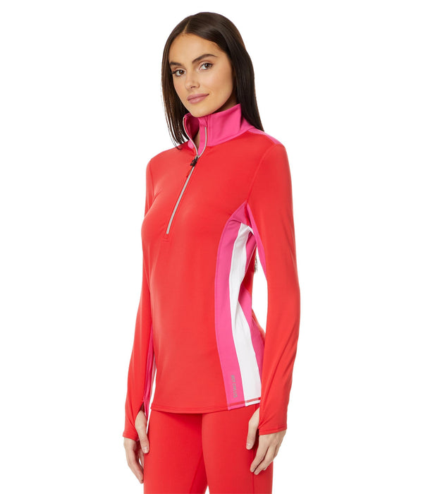 Hot Chillys Micro Elite Chamois Color-Block Zip-T Modern/Fuchsia/White LG