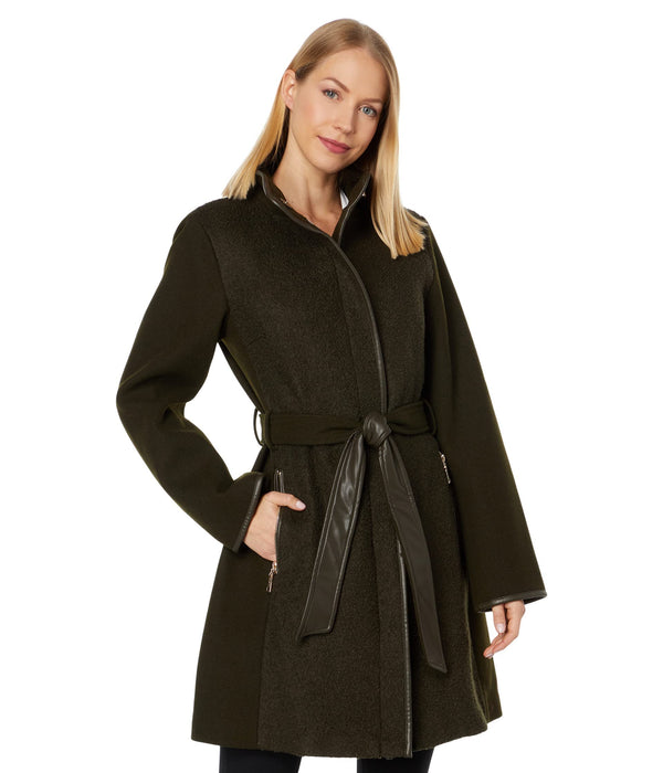 Vince Camuto Womens Belted Wool Coat Medium