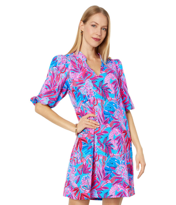 Lilly Pulitzer Arcella Elbow Sleeve Dress Ruby Red Wild Times 0