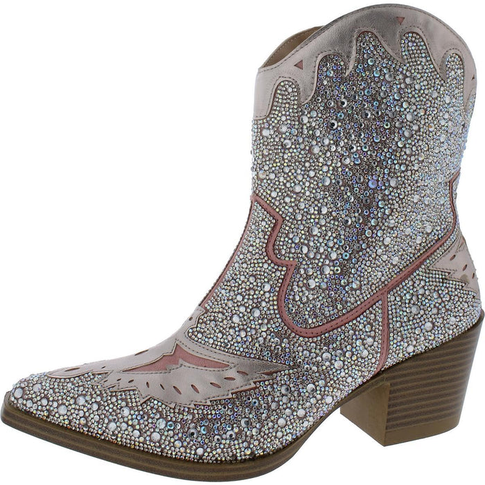 Wild Pair Womens' Lourdez Embellished Cowboy Booties