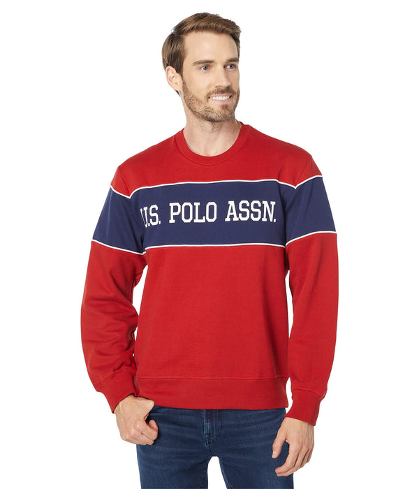 U.S. POLO ASSN. Long Sleeve Crew Neck Sweatshirt Barn Red LG