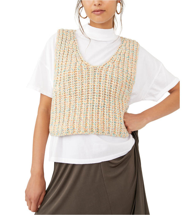 Free People Hoopla Sweater Vest Tropical Fruit Combo XS (Womens 0-2)