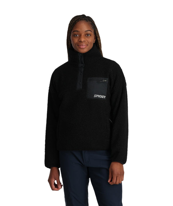 Spyder Cloud Fleece Snap Pullover Black MD