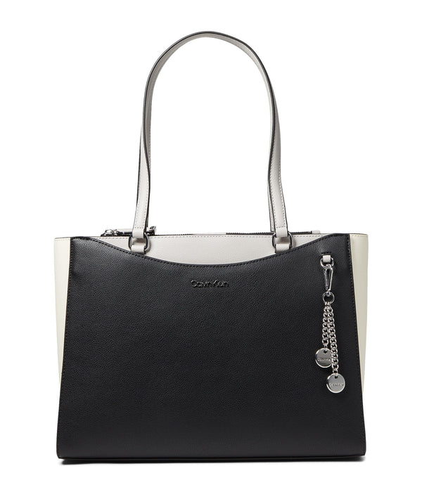 Calvin Klein, Womens, Mavis Tailored Tote, Black/Dove/White, One-Size