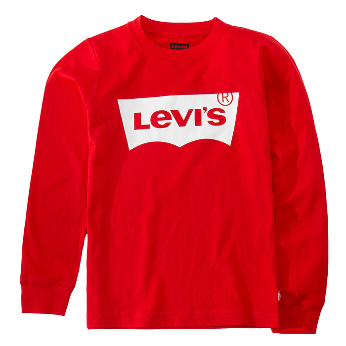 Levis Baby Boys Long Sleeve Batwing T-Shirt (Toddler) Super Red 2T Toddler
