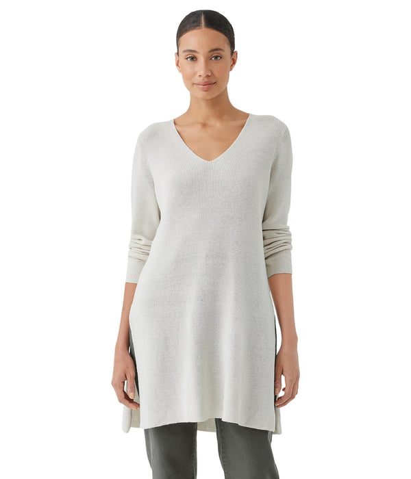 Eileen Fisher Womens V-Neck Tunic Bone Medium