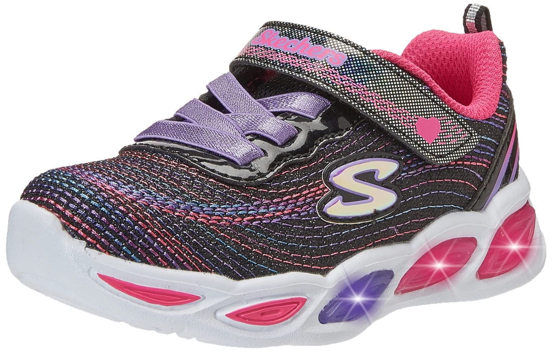 Skechers Kids Girls Sport Footwear, S, Lighted Sneaker, Navy/Multi,5 M US