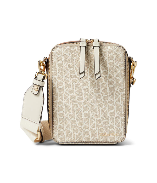 Calvin Klein Benny Signature Crossbody Khaki/Vanilla/Caramel/White One Size