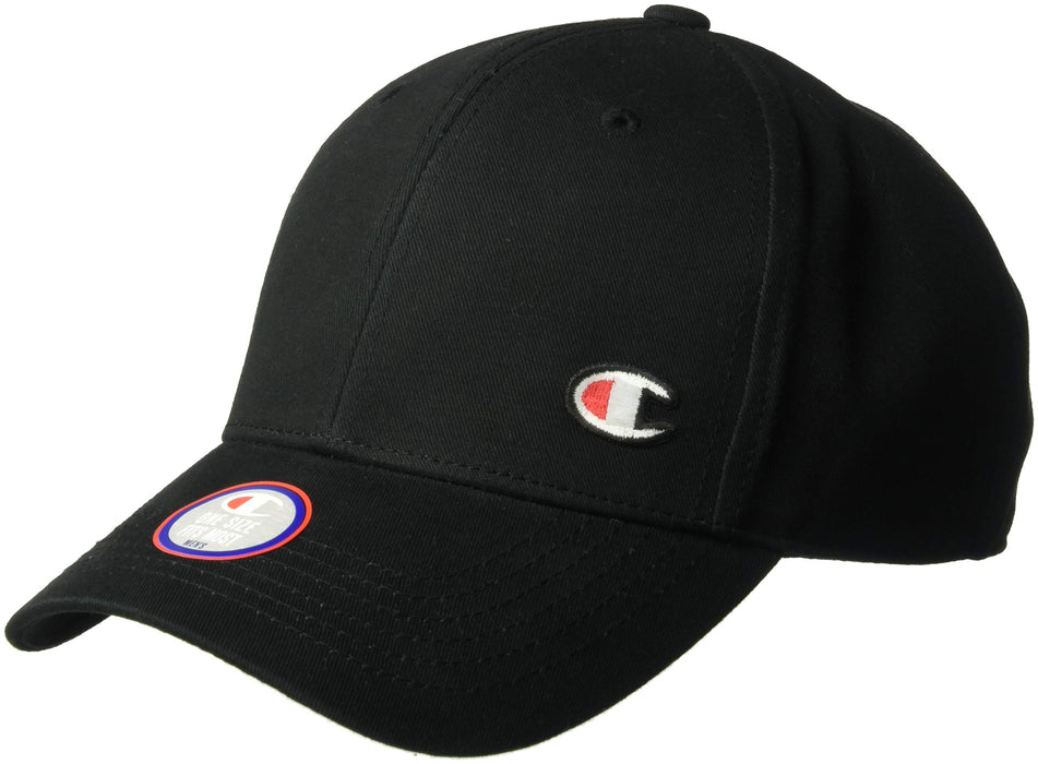 Champion Men's Classic Twill Hat with C Patch, Black, OS