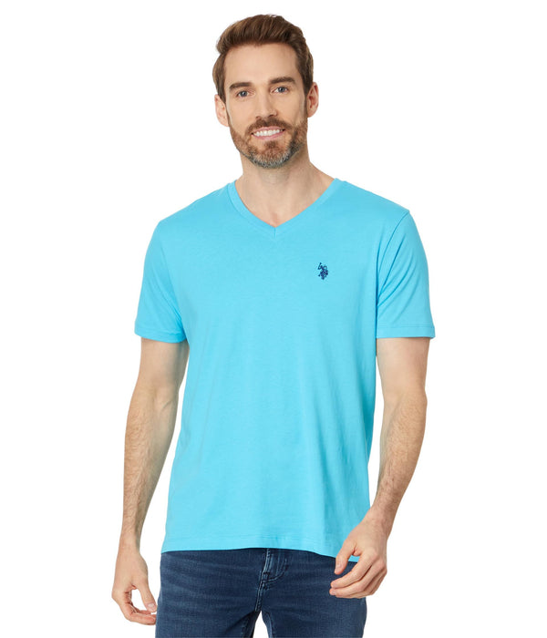 U.S. POLO ASSN. Mens V-Neck Tee Blue Sea X-Large