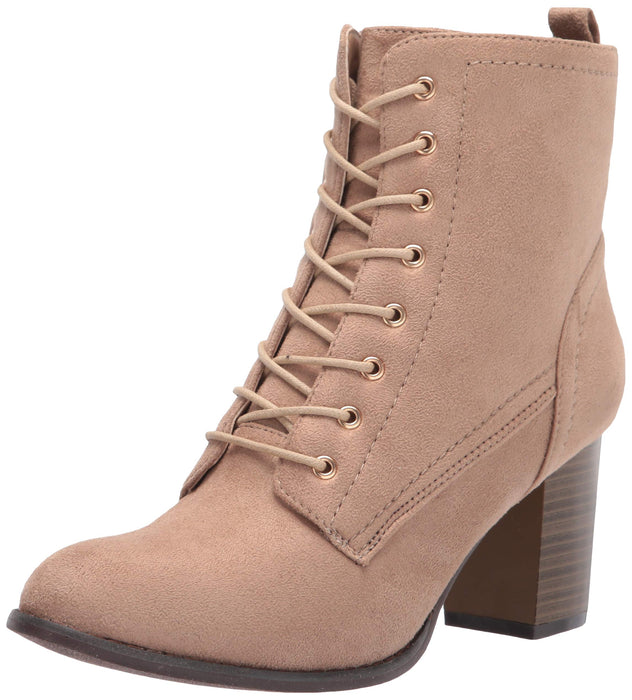 Journee Collection Women's Baylor Lace Up Stacked Heel Booties