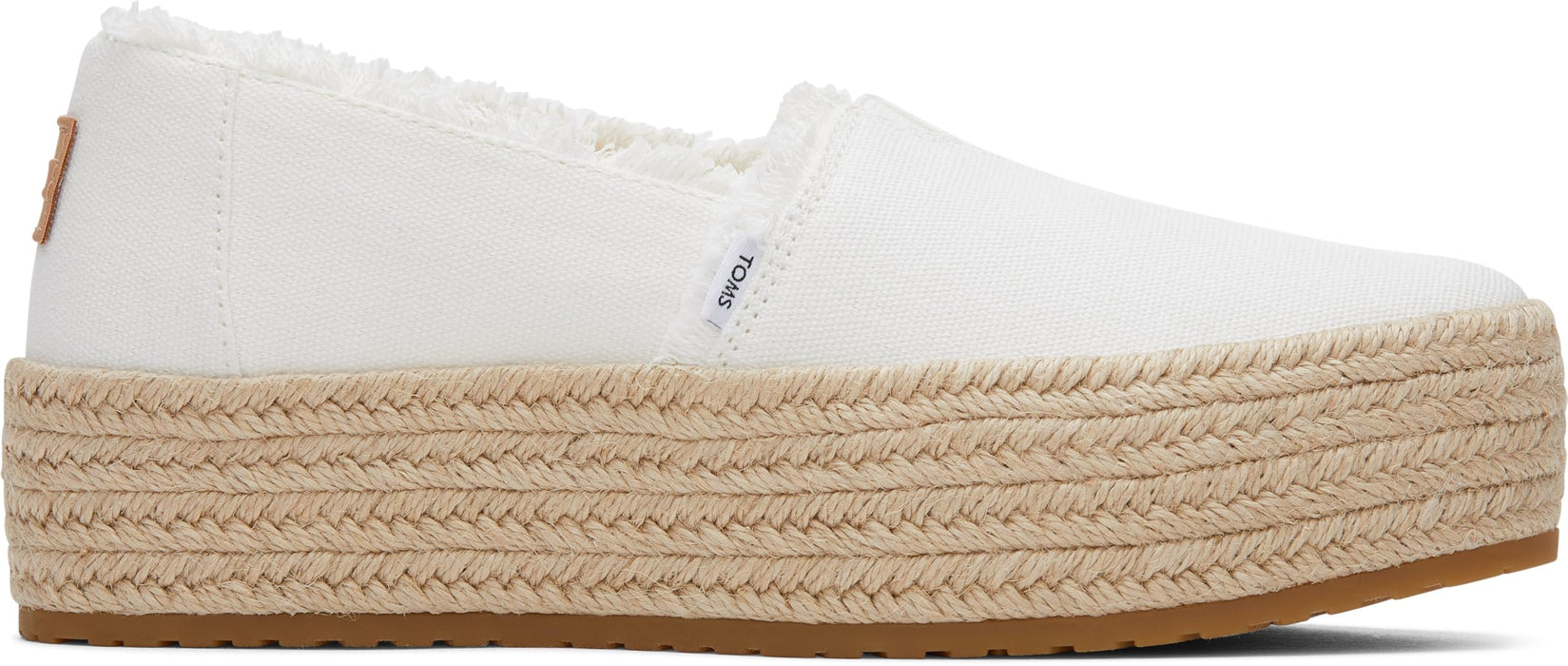 TOMS Womens' Valencia Canvas Platform Espadrille Flats