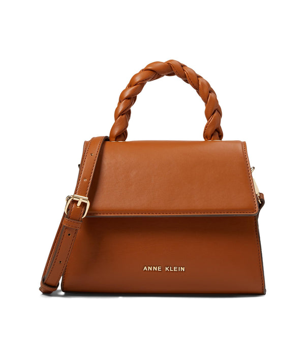 Anne Klein Braided Top-Handle Satchel Saddle One Size