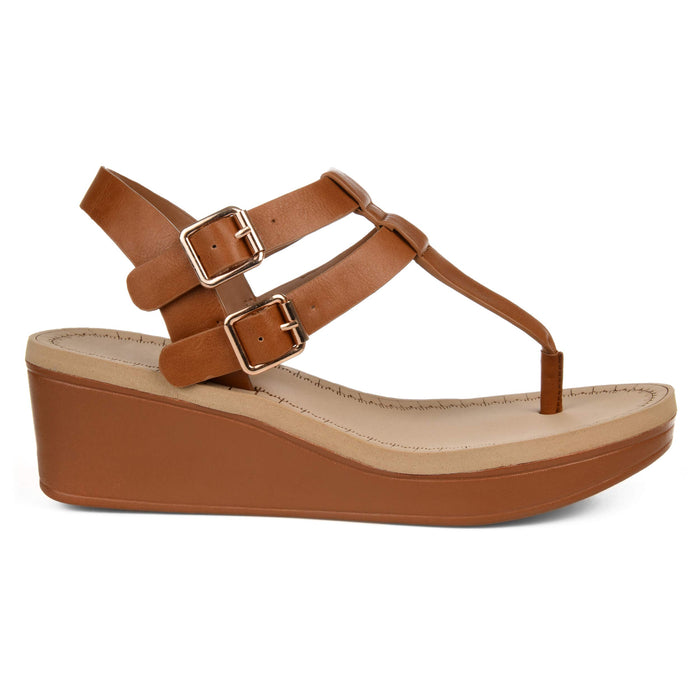 Journee Collection Womens' Bianca Double Buckle Platform Wedge Sandals