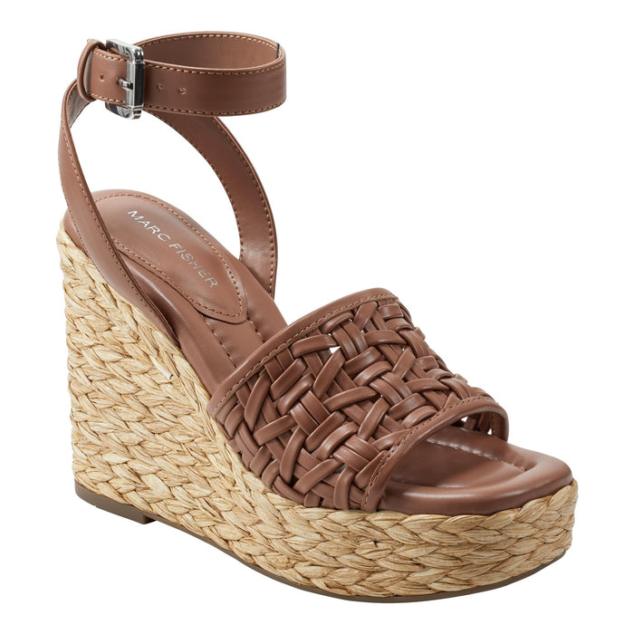 Marc Fisher Women's Godina Wedge Sandal, New Luggage 120, 9