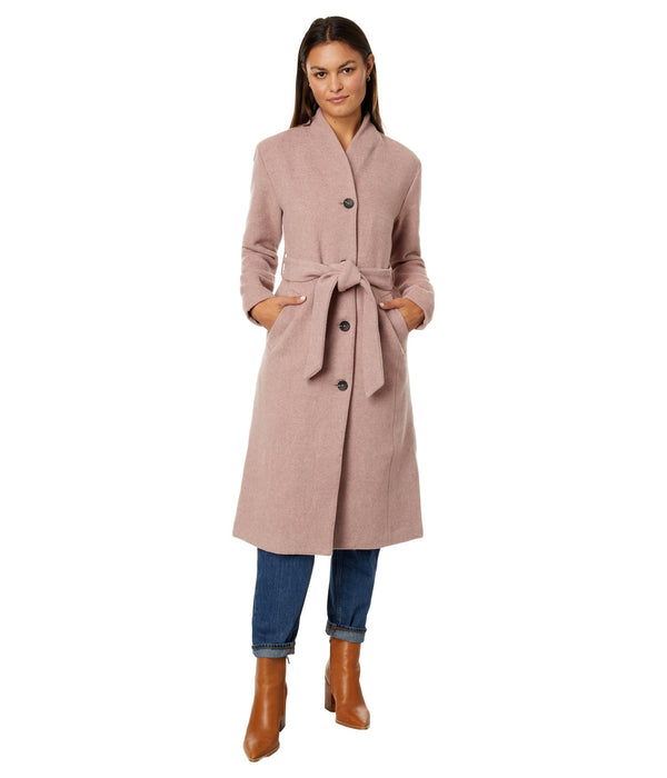 Avec Les Filles Wool Blend Overlap Collar Coat Portabella XL