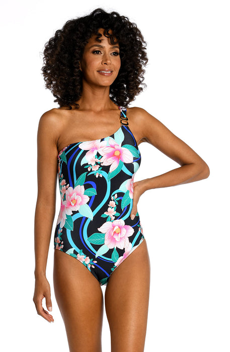 La Blanca Women's One Shoulder One Piece Swimsuit