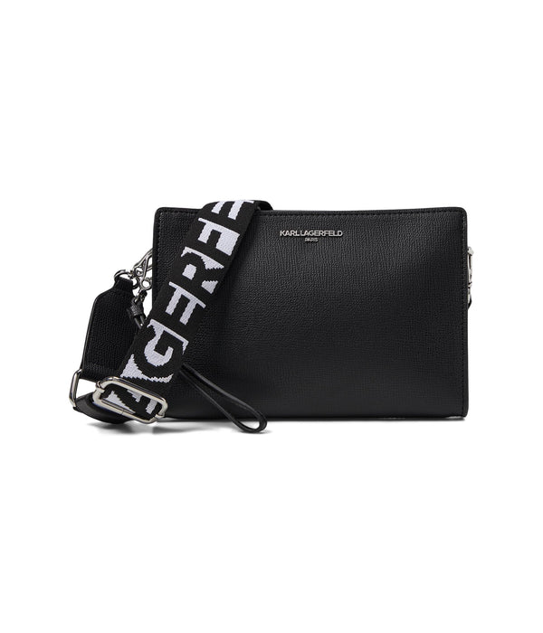 Karl Lagerfeld Paris Adele Crossbody Black/Silver One Size