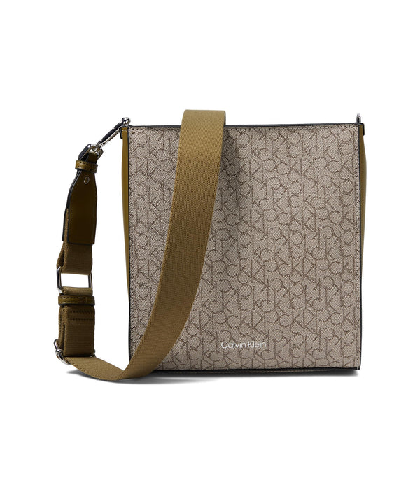 Calvin Klein Maddi Crossbody Mini Textured Almond/Taupe/Olive Brown One Size