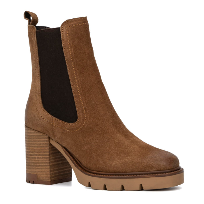 Vintage Foundry Co Women's Penelope Stacked Heel Suede Chelsea Boots