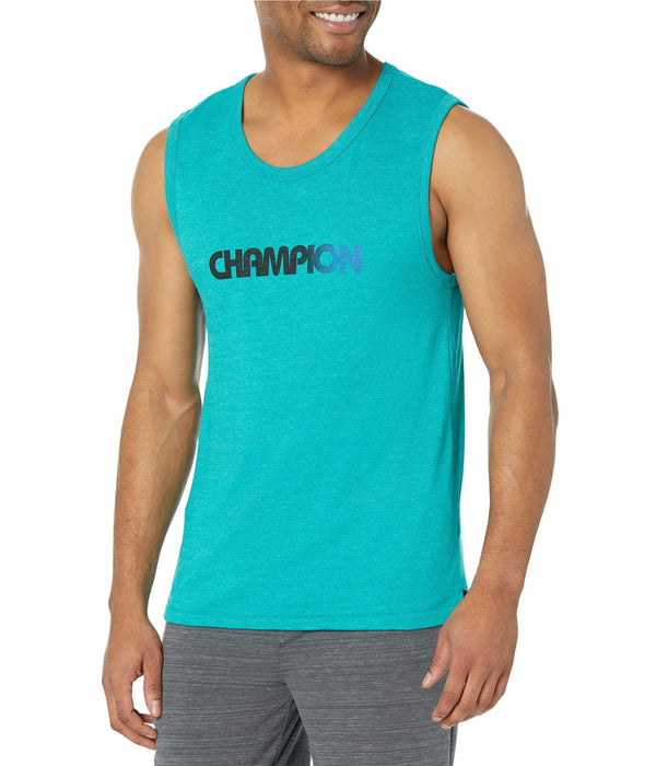 Champion Graphic Powerblend Tank Jungle Mint Heather MD