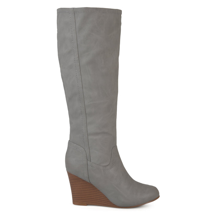 Journee Langly Womens' Round Toe Wedge Boots