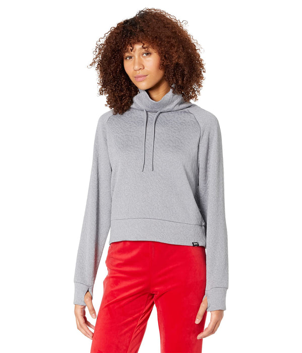 Juicy Couture Sport Quilted Crop Pullover Light Grey Heather MD