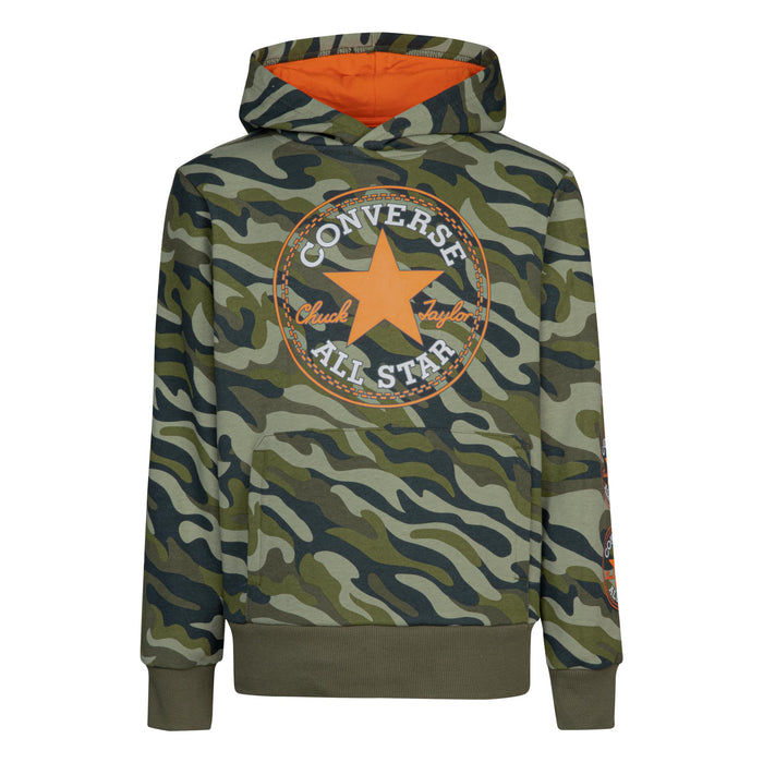 Converse Boys Camo Pullover Hoodie (Little Kids) Field Surplus 4 Little Kid