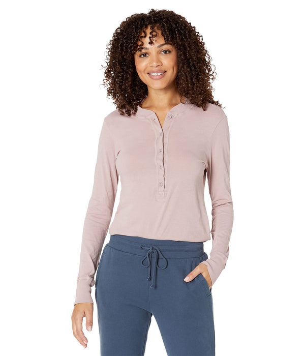 LAmade Ava Crop Henley New Taupe XS