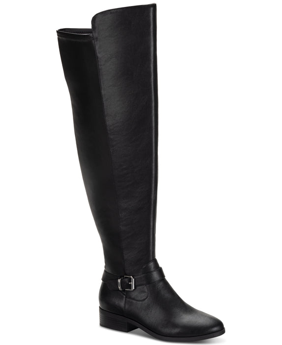 Style & Co Women's Charlaa Buckled Over-the-Knee Boots, Created for Macy's - Black Smooth