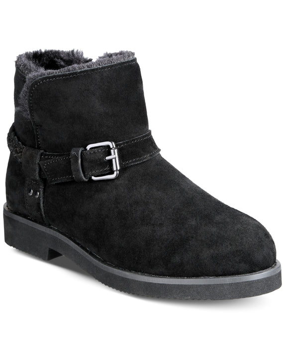 KORRI Womens Faux Suede Buckle Winter & Snow Boots