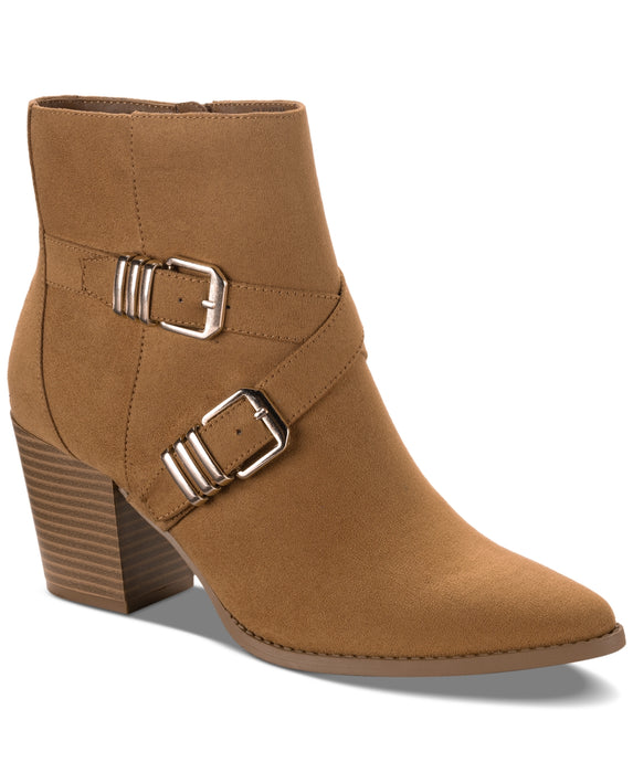 Sun + Stone Elyssaa Pointed-Toe Buckle Booties