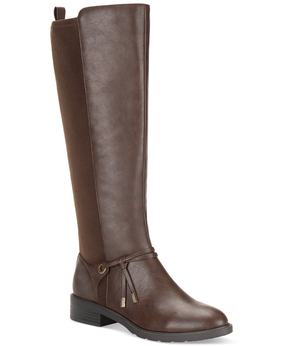 Style & Co. Women's Verriee Riding Boots, Mocha Smooth, 5.5