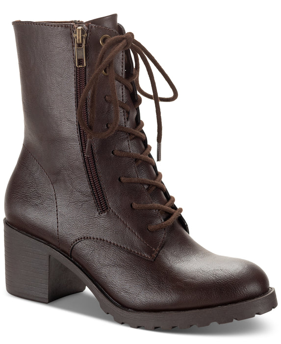 Sun + Stone Womens Sheilaa Combat & Lace-Up Boots