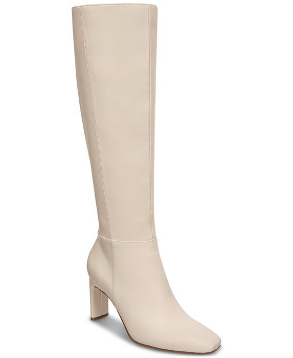 Alfani Womens Tristanne Faux Leather Tall Knee-High Boots Ivory 8.5 Medium (B,M)