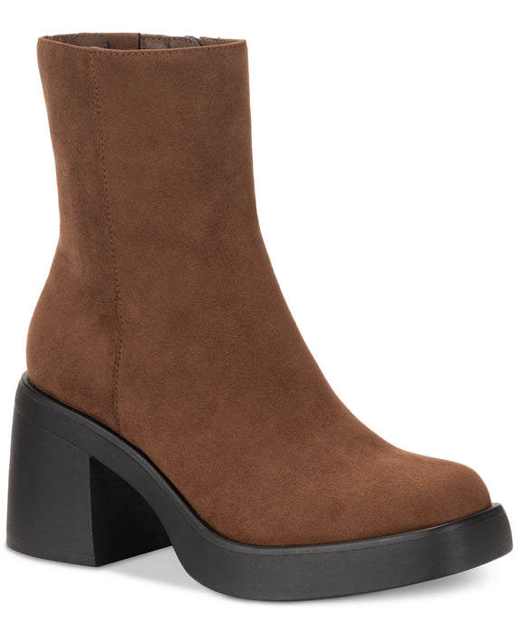 Sun + Stone Tiannaa Platform Booties, Created for Macy's - Russet Micro