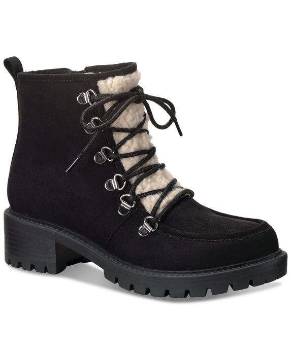 Sun + Stone Womens Quiinn Lace-up Winter Lug Booties
