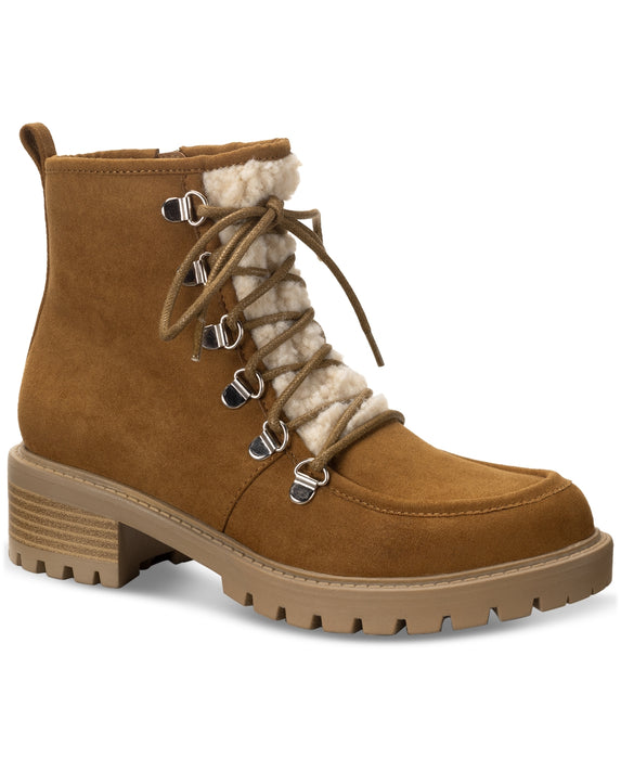 Sun + Stone Womens Quiinn Lace-up Winter Lug Booties