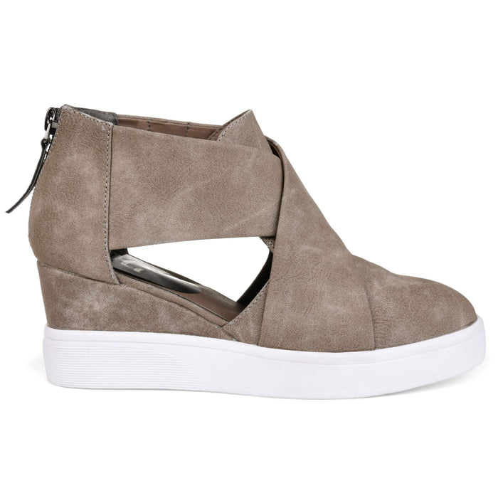 Brinley Co Womens' SEB Athleisure D'orsays Criss-Cross Sneaker Wedges