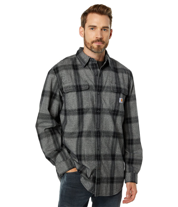 Carhartt Loose Fit Heavyweight Flannel Long Sleeve Plaid Shirt