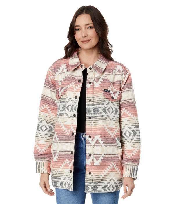 Wrangler Retro Shacket White/Pink/Black LG