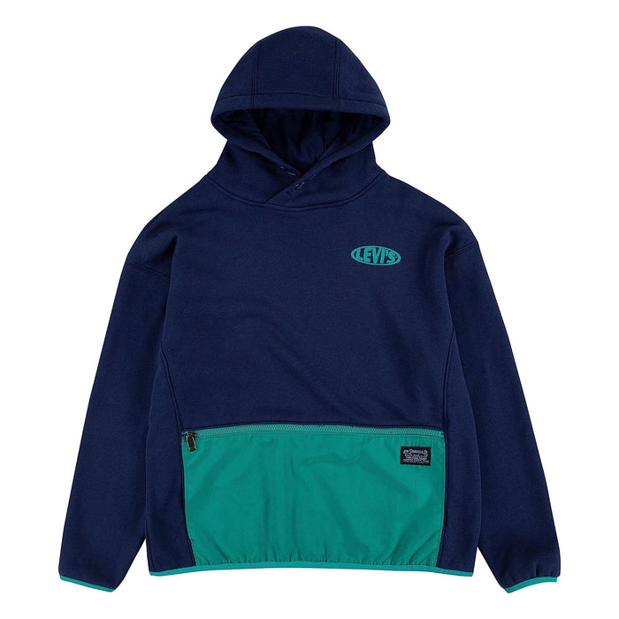 Levis Boys Nylon Pullover Hoodie (Big Kids) Peacoat MD (10-12 Big Kid)