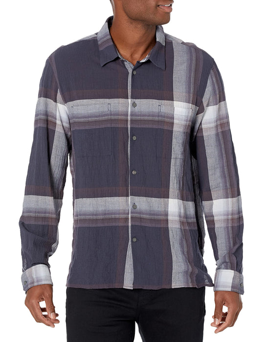 John Varvatos Cole Regular Fit Long Sleeve Shirt W737Y2 Plum Wood SM